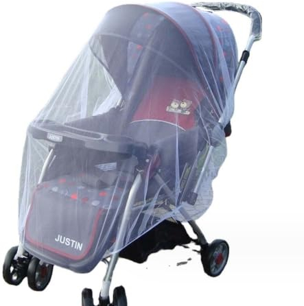 2 Pezzi Zanzariera Universale per Passeggino, Rete di Insetti per Passeggino, Zanzariera per Carrozzina, Tessuto a Rete Fina, con Elastico, Zanzariera per Culla, per Passeggini (Bianco)