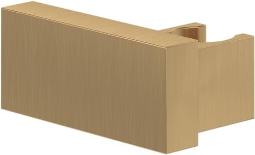 Villeroy & Boch Universal Showers Handbrausehalter, Duschkopfhalterung für Wandmontage, Brausehalter aus robustem Messing, kompatibel mit vielen Handbrausen, eckig, Brushed Gold