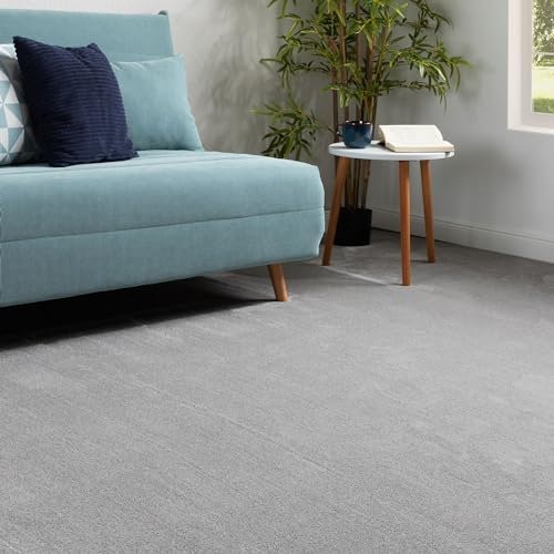 Steffensmeier Teppichboden Lipari Meterware | Auslegware für Kinderzimmer Wohnzimmer Schlafzimmer | Grau, Größe: 200x100 cm