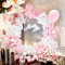 Kit Arco Palloncini Rosa Bianco, 151 Pezzi 5 10 12 18 Pollici Ghirlande Palloncini Rosa Pastello con Adesivi Farfalla per Baby Shower Matrimonio Addio al Nubilato Decor Festa