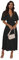 MessBebe Womens Summer Casual Maxi Dress V Neck Puff Sleeve Ruffled Solid Color Ruffle Beach Dress Black M