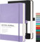 RETTACY A5 Gepunktetes Notizbuch 2er Pack - Bullet Dot Grid Journal mit 320 nummerierten Seiten Hardcover 120gsm dickem Papier, 8 perforierten Blättern, Innentasche-Lila