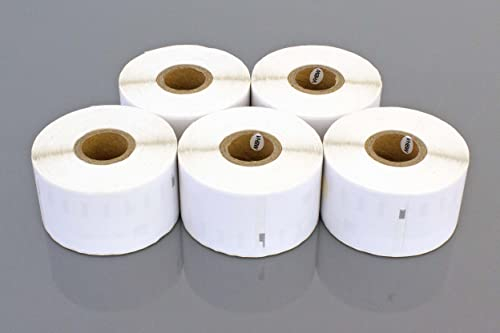 vhbw Set 5x Etiketten-Rolle 41mm x 89mm (300 Etiketten) kompatibel mit Dymo LabelWriter LW450 Duo, LW450 Twin Turbo Etiketten-Drucker