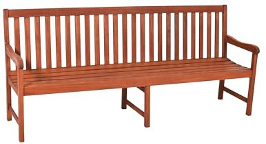 gartenmoebel-einkauf Gartenbank Santos 4-sitzer 200cm, Eukalyptus Hartholz, braun geölt, Outdoor