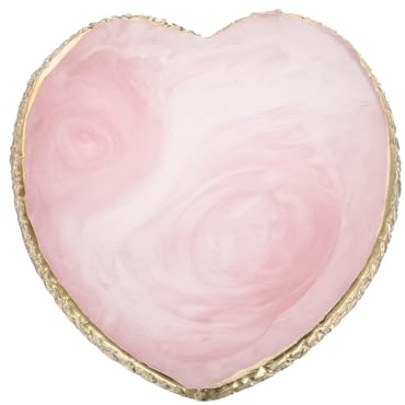 PATIKIL Resin Nail Art Palette, Nail Polish Mixing Palette Heart Shaped Gel Makeup Display Board Pallet Painting Tray Drawing Color Dish Holder, Pink