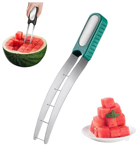 2024 New Creative Trends Wtermelon Cutter Slicer Tool Stainless Steel Kitchen Gadgets Cut Watermelon Into Cubes Knife Melon Baller for Kitchen Gadgets Useful Cool Cutter Tool