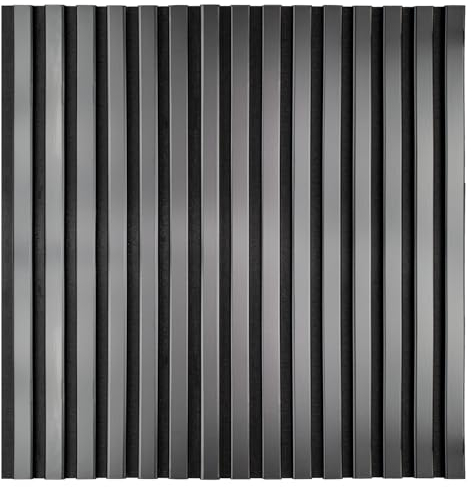 KAISER plastic® Akustikpaneele | Farbe: schwarz | Wandpaneele in verschiedenen Formaten | Lamellenwand in Pastellfarbe | moderne Wandverkleidung (60 x 60 cm - 1STK.)