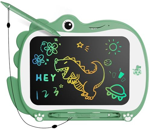 Genialba Tableta de Escritura LCD 8,5in, Tablero de Dibujo Dinosaurio, Pizarra Infantil, Educativos Juguetes para Niños, Regalos de Cumpleaños de Navidad, para Niños y Niñas de 2, 3, 4, 5, 6 Años