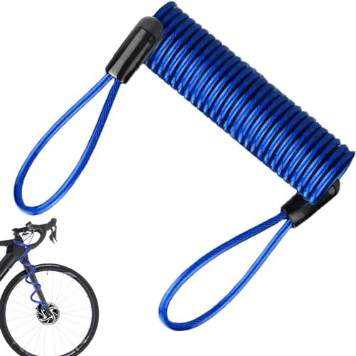 Câble De Rappel De Verrouillage, Câble De Rappel Antivol Moto, Câble De Verrouillage De Disque De Protection Antivol, Corde De Rappel À Ressort en Fil d'acier De Sécurité, pour Scooter, Vélos, 120 CM
