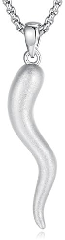 EUDORA Harmony Ball Italienisches Horn Kette für Damen Herren Sterling Silber 925, Cornicello Halskette Italienischer Pfeffer Croissant Anhänger Schmuck Geschenk für Frauen Männer, 22+2