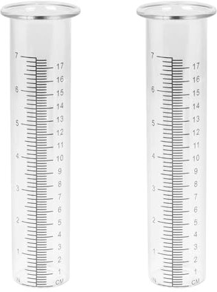 lalago Lot de 2 Vérins de Rechange pour Tuyau de Pluie, Pluviomètre en Verre Extérieur, Outil de Mesure des Précipitations, Pluviomètre Décoratif pour Jardin, Cour