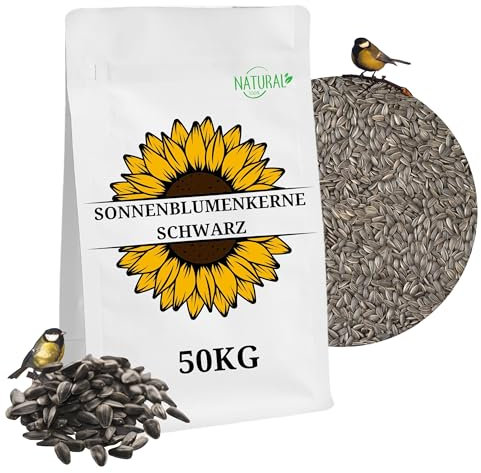 Schwarze Sonnenblumenkerne 50 kg Wildvogelfutter ganzjähriges Futter Vogelfutter Jungtiere geeignet Winterfutter 50kg Ernte 2024 2x25kg