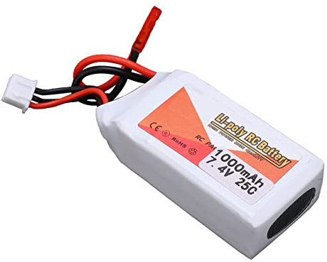 High Capacity 7.4V 1000mAh Lipo Battery 25C Discharge Rate for RC Cars Boats Helicopter, Suitable for Most Remote Control Models