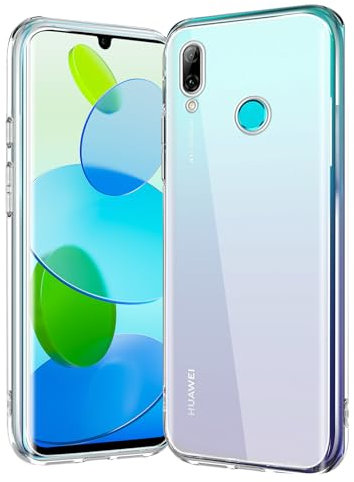 Agedate Clear Crystal Handyhülle für Huawei P Smart 2019 Hülle, Antikratzer, Anti-Schock, Anti-Rutsch Schutzhülle, Unterstützt kabelloses Laden, Nicht Vergilben Anti-Fingerabdruck Hülle