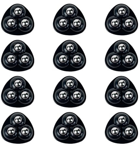 12 PCS Wheels for Furniture, Self Adhesive Appliance Caster Wheels, Suitable for Small Furniture, Trash Cans, Kitchen Appliances, Black
