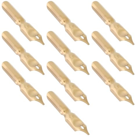 eMagTech 10pcs 0.8mm Line Width Pen Nib 304 Stainless Steel Fountain Pen Nib Suitable for Drawing Writing Gold