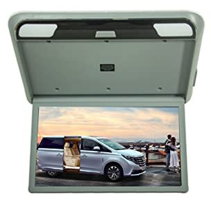 Headrest Monitor for Cars Back Seat 1080P 19 Inch Car Monitor HD LCD Screen Auto Ceiling TV Motorhome Roof Mount Display MP5 Portable Multimedia Car Video Playe Rear Entertainment System(Gray MP5)