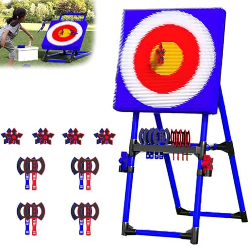 Garden Axe Throwing Game - 2-in-1 Axe Throwing and Dart Target Set for Indoor and Outdoor Use, Ideal for Fun Sports Activities and Garden Games