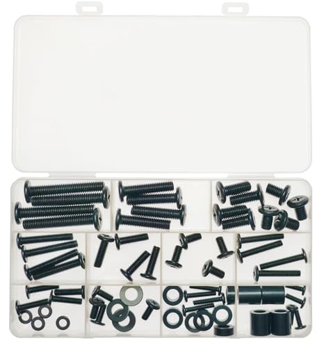 Universal TV Mounting Screw Kit, M4 M5 M6 M8 Screws Set for Most TV Monitor VESA Mount up to 80 inch, Washers and Spacers