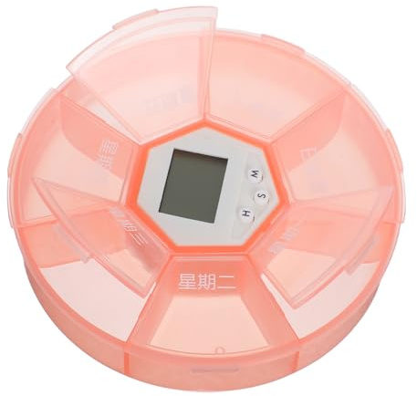 Gatuida 2stücke Medikamentenbox Tage Fächer Pillenbox mit Erinnerungsfunktion Automatischer Pillenorganizer für Reisen Tragbar Kleiner Tablettenbehälter für Handtasche mit Timerfunktion Fü