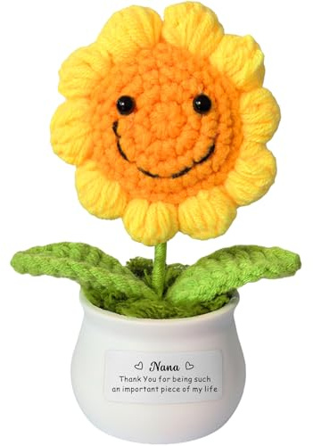 JMIMO Nana Gifts Nana Mothers Day Christmas Birthday Gifts Handmade Sunflower Crochet Present