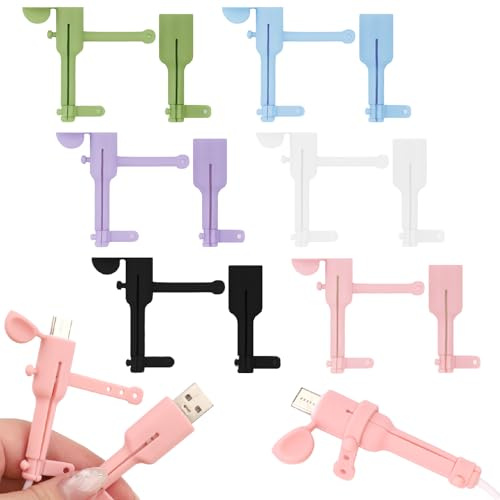 12 Stück Ladekabel Schutz, 3 in 1 Silicone Schutz für Datenkabel mit Staubschutzhülle, Niedlich Kabelbruch, Schutzhülle für doppelseitiges Datenkabel, Geeignet für iPhone und Android