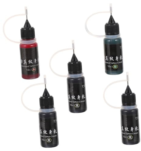 Semi Permanente Tattoo Tinte 10ml, 5 Flaschen, PP, Flüssig