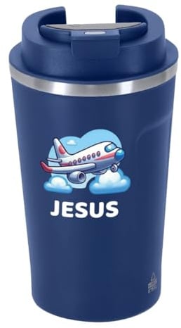 DEREGALOOS Vaso Térmico Personalizado con Nombre/Imagen. Vaso Reutilizable de Acero Inoxidable con Indicador de Temperatura Táctil. Para Café o Té. Capacidad de 400ml (100% Personalizable, Azul)