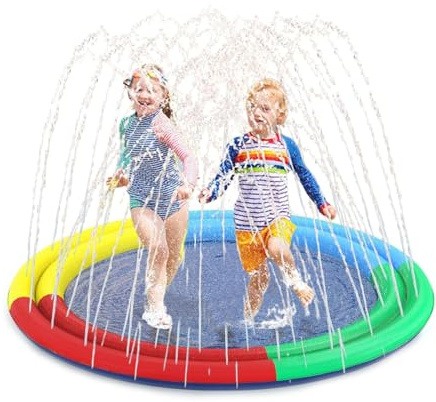 Splash Pad, Outdoor Sprinkler Play Mat for Kids, Non-Slip Water Spray Play, Backyard Lawn Garden Game Toy, Summer Outdoor Activity Pad, Patio Camping Water Fun