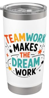 Collaboration Motivation Teamwork Makes The Dream Work Doppelwandiger Edelstahl-Thermobecher