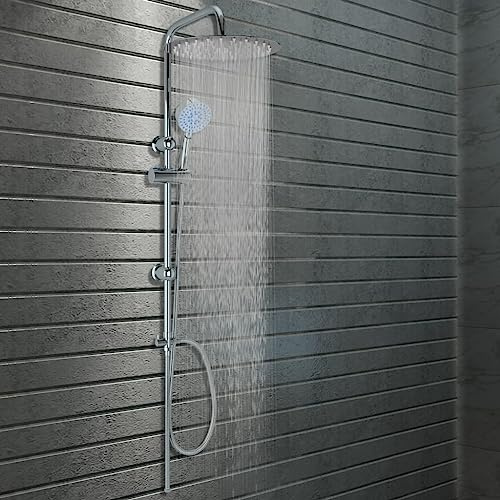 Mangloder Doppelkopf-Duschset mit Handbrause Edelstahl Regendusche Wasser sparen 60 Düsen verstellbar für Badewanne Dusche und Duschkabine