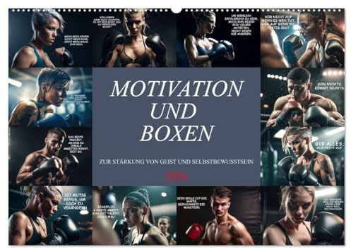 Motivation und Boxen (Wandkalender 2026 DIN A2 quer), CALVENDO Monatskalender: Sie sind auf der Suche nach mehr Selbstbewusstsein, dann sind Sie mit ... auf dem richtigen Weg. (CALVENDO Sport)
