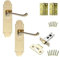 6 x Sets Epsom Style Door Handles with Hinges and Latches - Polished Brass