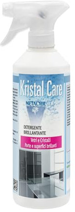 Metacril Kristal Care + Vaporizador, limpiador abrillantador, fórmula neutra, no deja rayas, ideal para limpieza de cristales, cristales, puertas y superficies brillantes, 500 ml