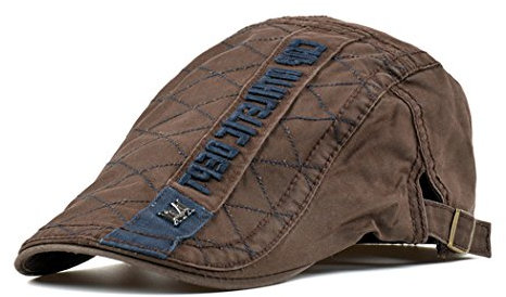 Adantico Herren Baumwolle Schirmmützen Beret Cap (Braun)