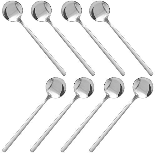 SourceTon Mini-Teelöffel-Set aus Edelstahl, für Kaffee, britischer Tee, Dessert, Kuchen, Eis, Cappuccino, 13 cm, 8 Stück