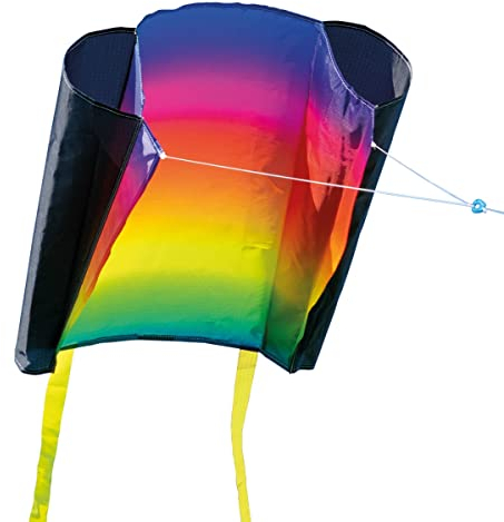 CIM Einleiner-Drachen - Beach Kite Prism - für Kinder ab 3 Jahren - Abmessung: 74x47cm - inkl. 80m Drachenschnur und Streifenschwänze