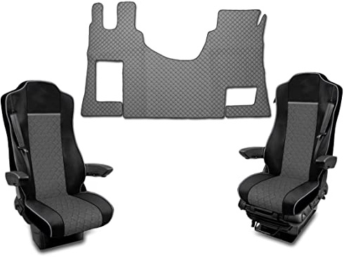Satz Fußmatten + Sitzbezüge 1+1 Öko-Leder Grau Für MP4 Automatic Trucks