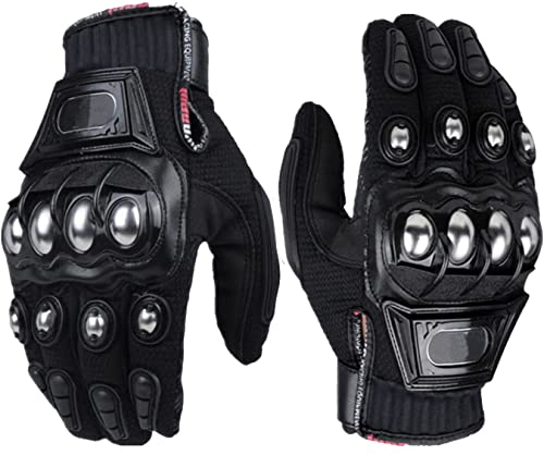 JIEKAI Motorrad Handschuhe Motorradhandschuhe Touchscreen Sport Handschuhe für Motorrad Radfahren Camping Outdoor (Schwarz, L)