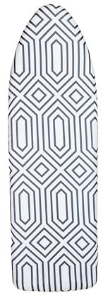 Simplify Ironing Board Cover | Scorch Resistant | Cotton | Thick Padding | Stretch Elastic Fit | Hook and Loop Fasteners | Cover ONLY | Graphite
