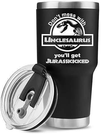 Panvola 'Don't Mess With Unclesaurus You'll Get Jurasskicked ' Bicchiere termico divertente per il nuovo zio della nipote, del fratello, per la festa del papà, in acciaio inossidabile (30 oz)