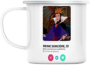 Fabulous Mug en Métal Emaillé Reine Sorcière Blanche Neige Réseau Social Drague Parodie