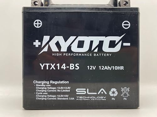 Kyoto battery AGM YTX14-BS SLA | Batteria di ricambio da moto per Kymco XCITING I R 500 2006/2009
