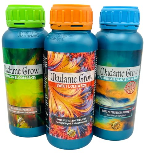 Madame GROW - Engrais Organique - Engrais pour la culture des plantes 420 - Algues, énergie et floraison PK - Rendement maximal - Récolte maximale - KIT IBIZA (3x500ml)