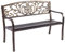 GIANTEX Gartenbank 2 Sitzer, Parkbank aus Gusseisen, Eisenbank bis 280 kg belastbar, Terrassenbank Ruhebank mit Rücken- & Armlehnen, Sitzbank für Garten, Balkon, Terrasse, 126x60x85cm (Bronze)
