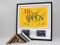 Personalised Flag Display Frame, with text box and two photographs. Perfect for Golf Flags. Handmade by art@home in the UK. (Black, Black Mount)