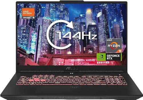 ASUS TUF A17 FA707XI 17.3” Full HD 144Hz Gaming Laptop (AMD Ryzen 9-7940HS, NVIDIA GeForce RTX 4070, 16GB RAM, 512GB SSD, Windows 11, 90Whrs Battery)