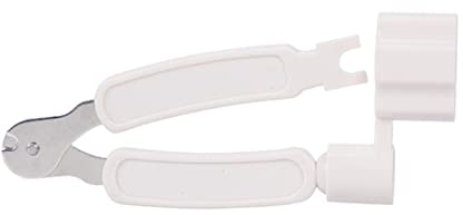 1 Stück Gitarren Saitenspindel, 3-in-1 Saitenkurbel Saitenschneider, Saiten-Pin-Abzieher, Saitenabzieher, Gitarre Kurbel, Gitarrensaitenwickler, Multifunktions Reparatur Werkzeug, Für Gitarre (Weiss)