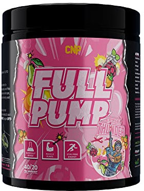 CNP Professional Full Pump, Strong Stim Free Energy and Muscle Pumps Pre-Workout Powder, 20/40 Servings, 300g, 4 Flavours Available (Tropical Thunder)