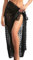 Heveer Damen Strand Wrap Sarong Lang Cover Up Chiffon Badeanzug Wickelröcke Pareo für den Strand Bikini Swimsuit Schwarz Transluzent
